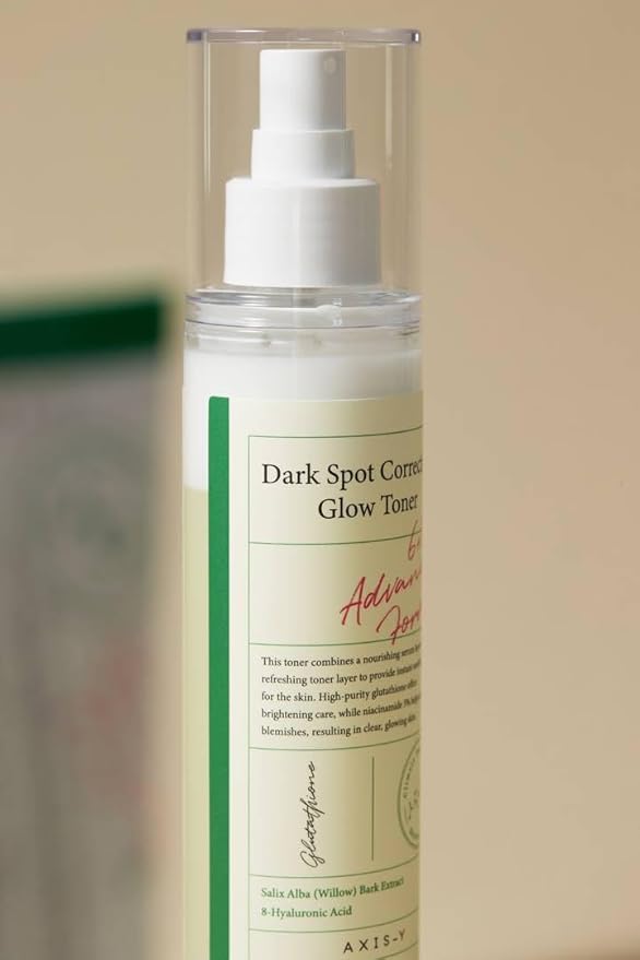 AXIS-Y Dark Spot Correcting Glow Toner - Brightening & Hydrating with 5% Niacinamide, Glutathione & Hyaluronic Acid - Vegan Korean Skin Care Exfoliator Face Toner for All Skin Types - 4.23 fl. oz.