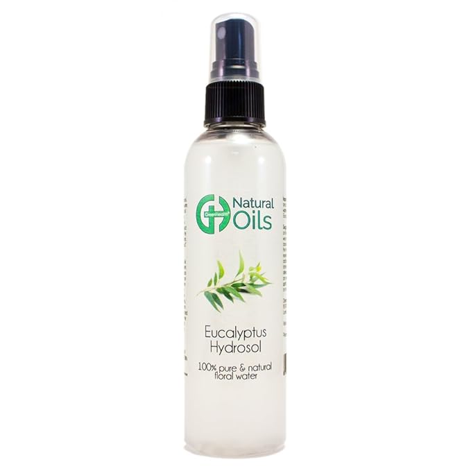 Eucalyptus Hydrosol (Floral Water) - 4 fl oz Plastic Bottle w/Black Spray Cap - 100% Natural - GreenHealth