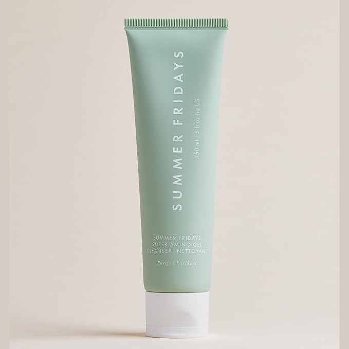Summer Fridays Super Amino Gel Cleanser - Gentle Face Cleanser + Makeup Remover - Helps to Calm Irritation, Balance pH, Nourish Skin + Restore Moisture (5 Fl Oz)