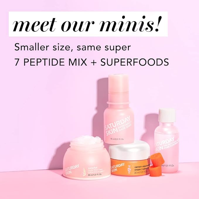 Saturday Skin Face Moisturizer Water Cream Mini Size, Vegan Natural Facial Moisturizer Oil-free Gel Cream From Alaska Glacier Water Day & Night Cream Hydrating and Reduce Wrinkles(1.01 Fl Oz (30ml))