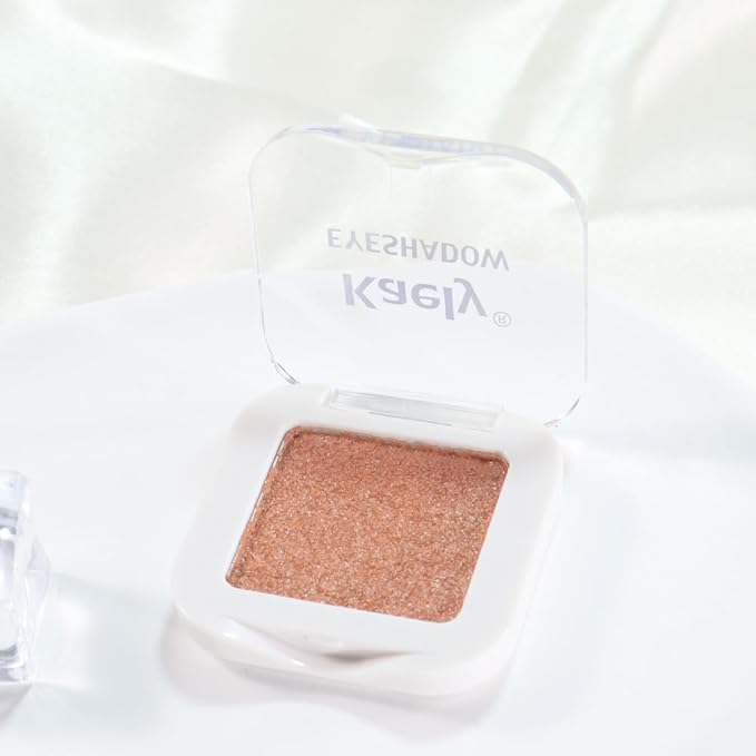 Kaely Pressed Single Eyeshadow Makeup, Champagne Gold Sparkle Highly Pigmented Monochrome Eye Shadow Palette, Waterproof Neutral Powder Mini Eyeshadow, sombras para ojos, Lightweight Blendable, 01