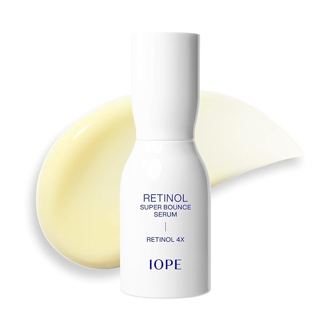 IOPE Retinol Super Bounce Serum | Korean Retinoid Eye Treatment for Anti-Aging, Beginner Friendly, Reduction in Fine Lines & Wrinkles, Firming and Rejuvenating, Daily Glow Routine, 1.01 Fl Oz.
