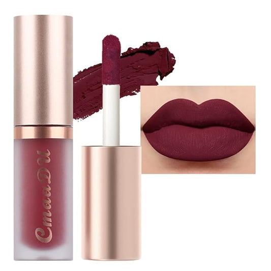 evpct 1Pcs Plum Wine Red Silky Velvet Matte Liquid Lipstick Lip Gloss Set for Women Long Lasting 24 Hours Color Stay Lipstick labiales matte larga duracion mate 24 horas originales 09#