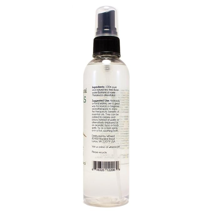 GreenHealth Tea Tree Hydrosol (Floral Water) - 4 fl oz Plastic Bottle w/Black Spray Cap - 100% natural