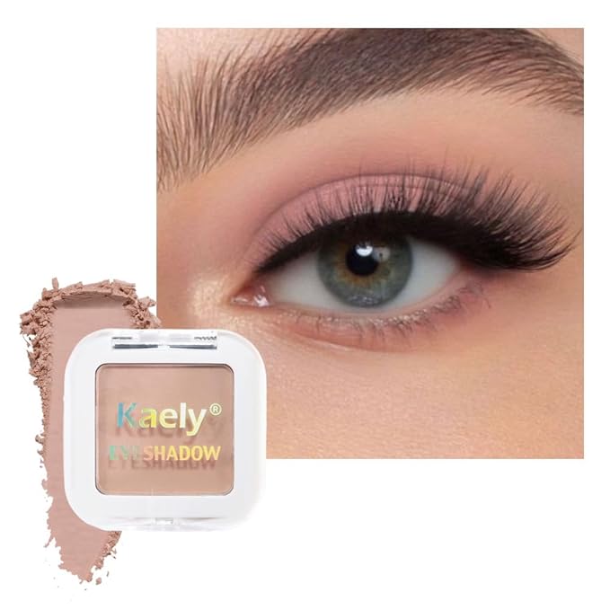 Kaely Pressed Single Eyeshadow Makeup, Little Beige Dress Matte Highly Pigmented Monochrome Eye Shadow Palette, Waterproof Neutral Powder Mini Eyeshadow, sombras para ojos, Lightweight Blendable, 19