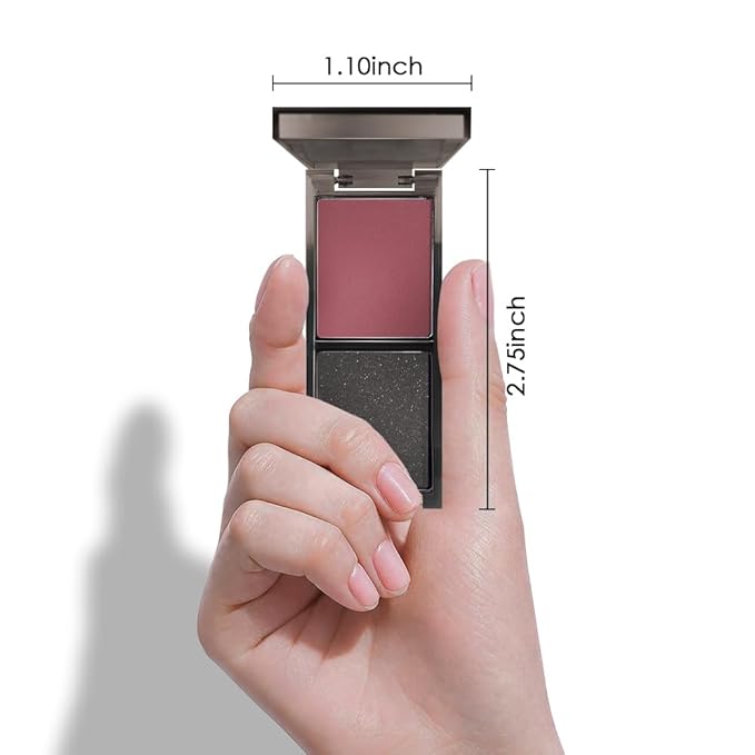 AMY'S DIARY 2 Color Shimmer Black matte Red Eyeshadow Palette – Shimmer matte Shades eye shadow for Eye Makeup, Long-Lasting & Highly Pigmented, Vegan & Cruelty-Free for woman (04#)