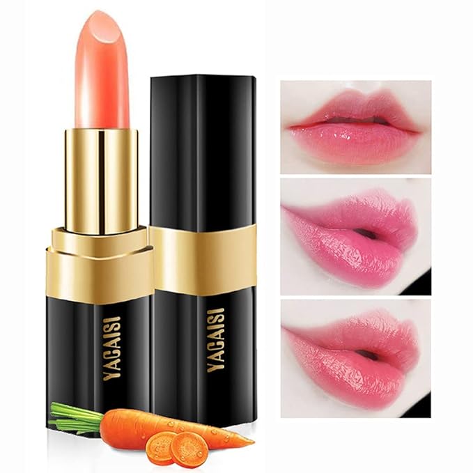 Carrot Color Changing Lipstick, Natural Moisturizing Lip Gloss Korean Lip Balm Long Lasting Lip Care Labiales Magicos Nutritious Magic Lipstick For Women