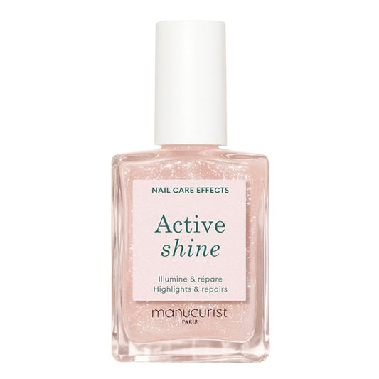 Manucurist Active Shine Illuminating & Care Nail Polish - Nail Concealer - No Lamp - Ultra-Shiny 2 in 1 Nude Gel Polish: Nail Strengthener and Growth, Highlighter & Care - Damaged Nails Repair