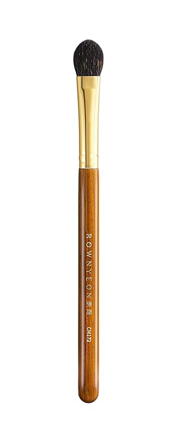 Desert Oak Series Almond Blending Brush - Squirrel & Goat Hair (30/70) for Gentle Powder Application, Bubinga Handle & Brass Ferrule (CM 172)