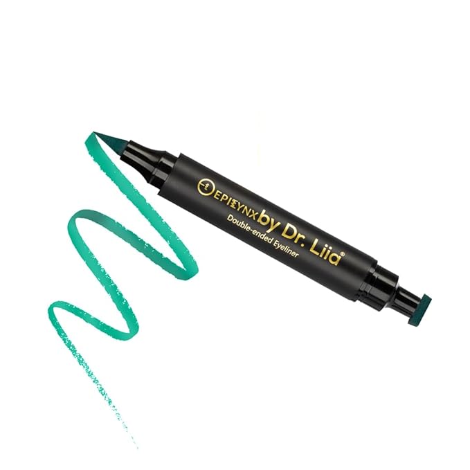 EPILYNX Waterproof Eyeliner - Double-Ended, Long-Lasting Liquid Eyeliner Pen with Precision Tip for Smooth Application - Smudge-Proof, Hypoallergenic, Vegan & Gluten-Free Eye Liner, 2mL Green