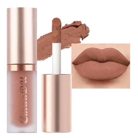 evpct 1Pcs Light Nude Brown Matte Liquid Lipstick Lip Gloss Glossy Set for Black Women 24 Hour Silky Velvet Lipstick labiales matte larga duracion mate 24 horas originales 05#