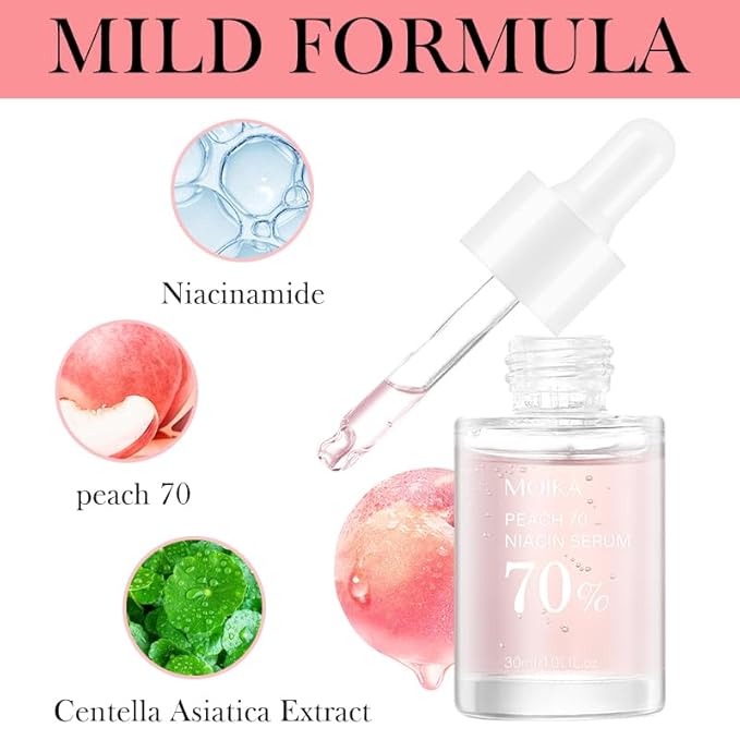 Peach 70 Niacinamide Serum, Hydrating Face Serum, Facial Serum for Oily Skin, Daily Clean For Women (30ml)