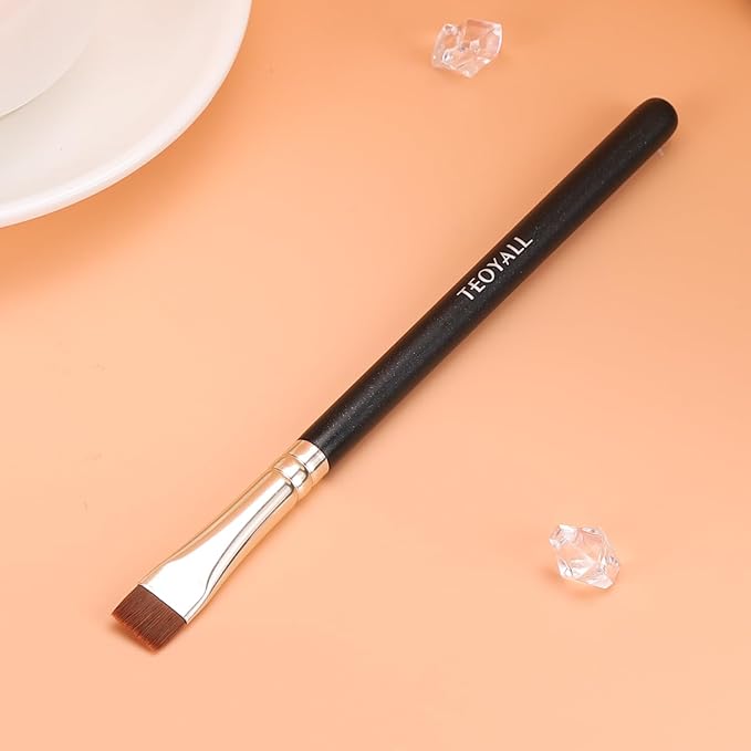 TEOYALL Thin Flat Eyeliner Brush, Precise Eyebrow Definer Brush, Concealer Brush for Cover Blemishes (Multifunctional Flat Brush)