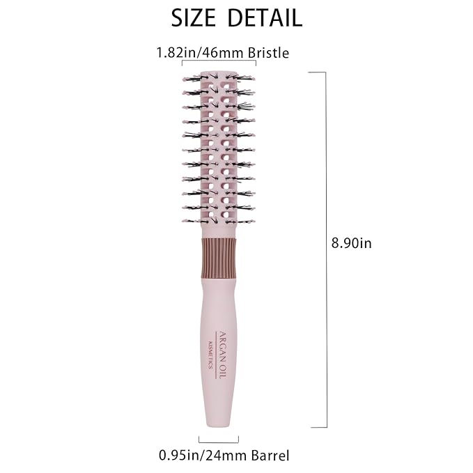 Argan Oil Infused Vented Round Brush, Fast Dry Round Brush, 24mm, All Hair Types