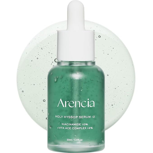 Arencia Hyssop Glow Serum, 10% Niacinamide, 12% Vitamin A,C,E - Hydrating, Moisturizing, Anti-Aging Serum for Korean Glass Skin