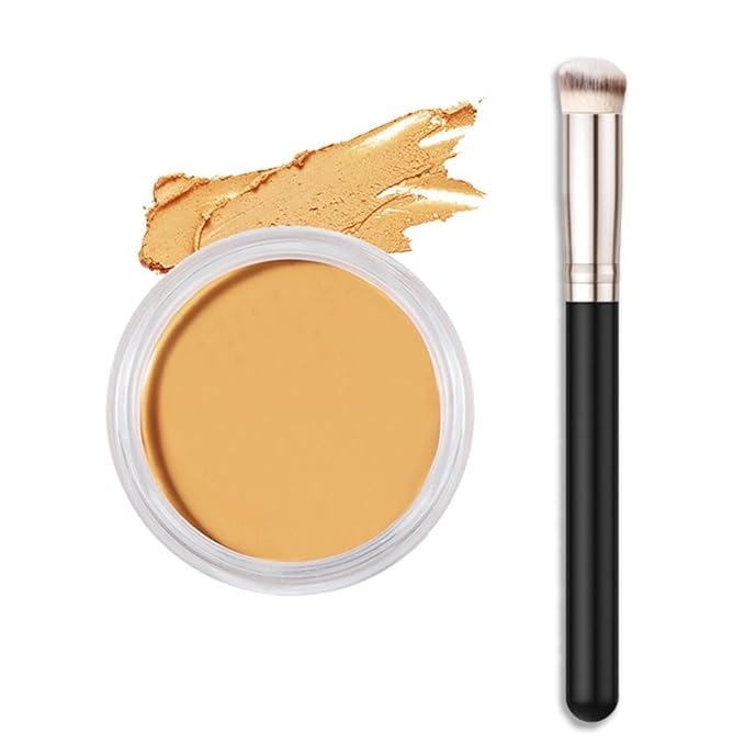 Kaely Cream Pot Concealer Full Coverage Makeup Set, Under Eye Brightener Color Correcting Concealer for Dark Circles, Waterproof Foundation Palette with Brush, Eye Ring Corrector de ojeras, 05