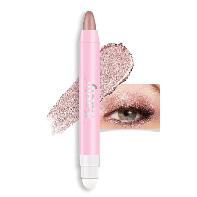Kaely 2in1 Cream Eye Shadow Brightener Sticks for Eyes, Pencil Eyeshadow Applicator Stick Waterproof Pigmented, Eye Shadow Palette Highlighter Makeup, sombras para ojos, 36 Mauve taupe Shimmer
