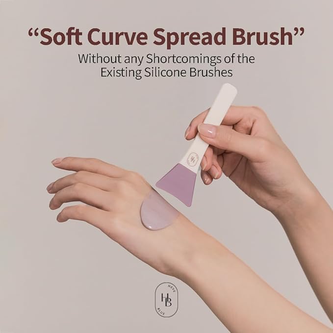 HEVEBLUE Soft Curve Spread Brush - Face Mask Applicator, Skincare Enhancer, Easy to Clean, Korean Skincare, Face Mask Brush, Mask Applicator Tool, Silicon Brush, JellyBrush, Mother's Day Gift