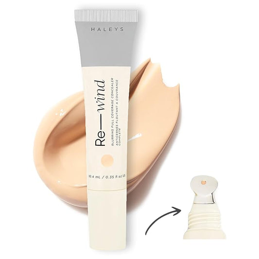 HALEYS Re-wind Blurring Full Coverage Concealer (Fair/Light - Neutral), Brighten, Reduce redness, dark circles and fine lines, Non-Caking, Longwear, Nourishes, Lightweight, Soft-Matte Finish, V + CF