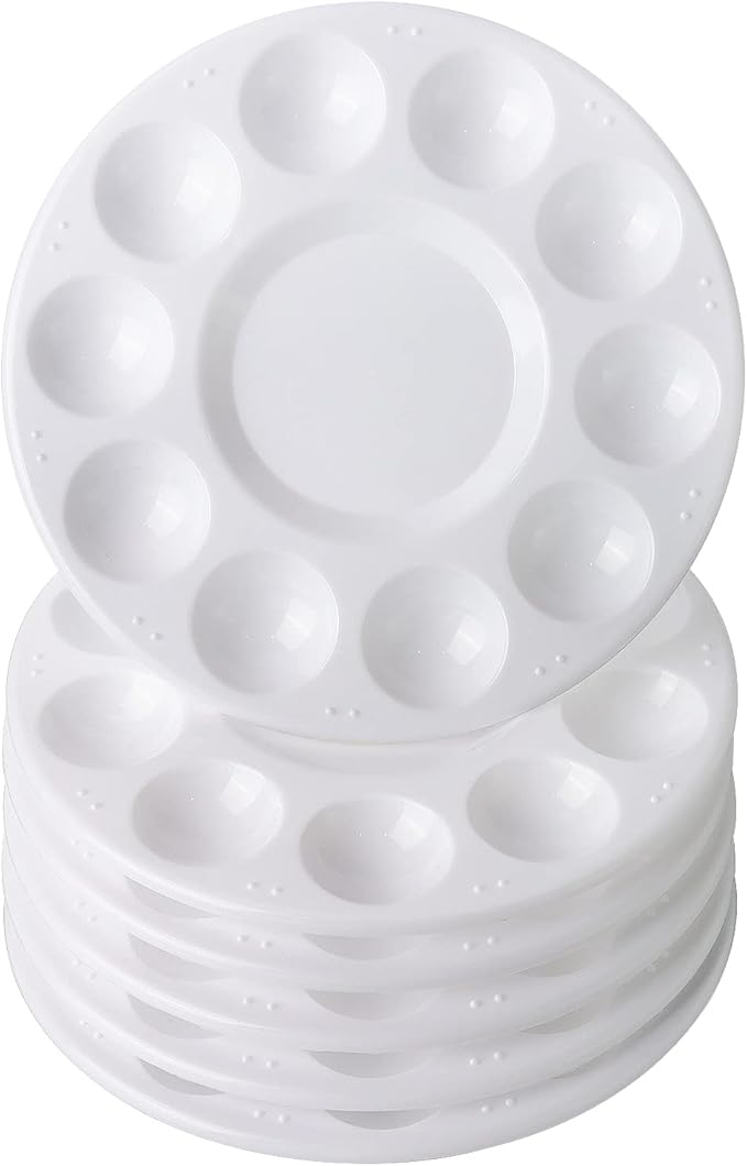 12 Pack Paint Tray Palettes, Painting Palette, Plastic Paint Pallets for Kids on School Project or Art Class