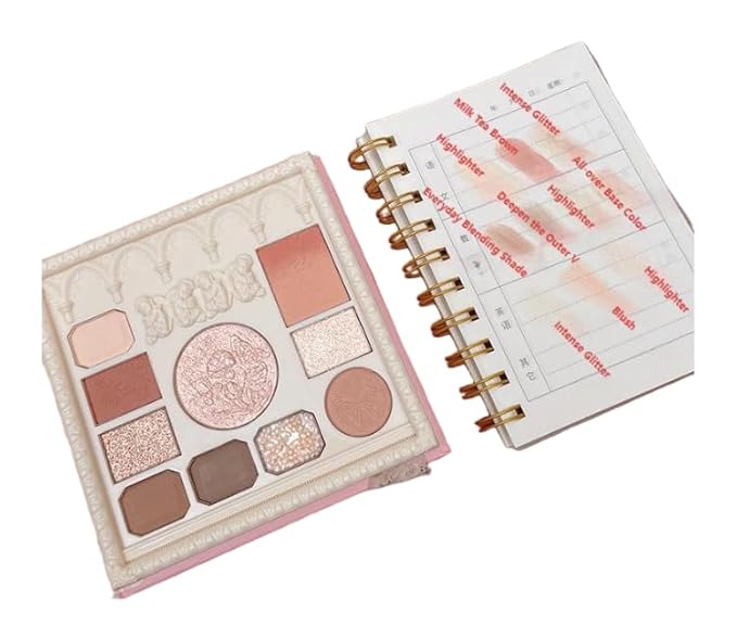 Embossed Angel Eyeshadow Palette - 10 Multi-Use Shades for Eyes, Cheeks & Glow（Embossed Angel Eyeshadow Palette + Eyeline Brush）