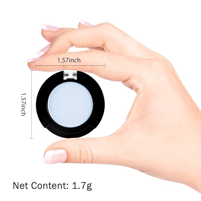 Monochrome Pressed Eyeshadow, Matte Blue Waterproof Neutral Powde Mini Eyeshadow, sombras para ojos, Talc, Paraben & Cruelty Free (C10#Matte Blue)
