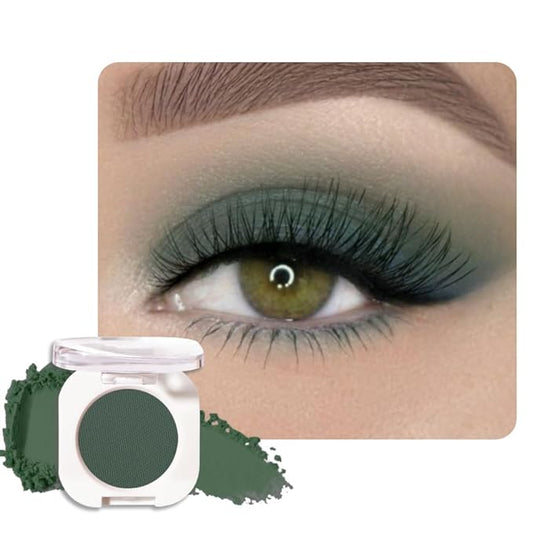 Green Single Matte Eyeshadow Makeup, Neutral Powde Eye Shadow for Women, Forest Green Matte Singles Eyeshadow Palette Pigmented Waterproof, sombras para ojos,Girls Monochrome Eyeshadows Gift 16