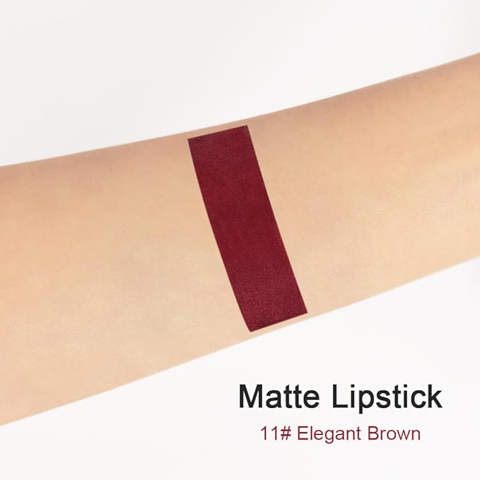 BINGBRUSH Smooth Longwear Lipstick Pack Set, Matte Color Stick Ultimate Lip Crayon for Makeup Collection - Waterproof Velvet Lipgloss Lip Stain (11#)