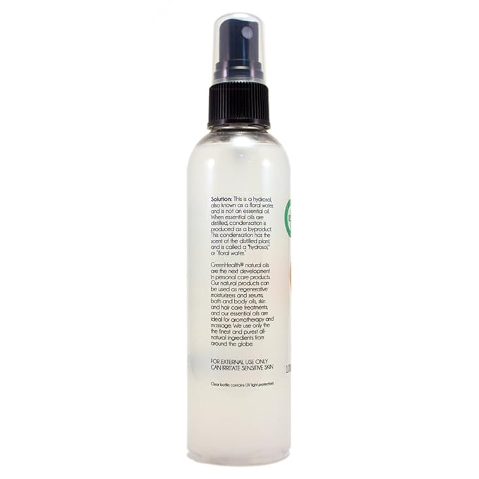 Amber Hydrosol - 4 fl oz Plastic Bottle w/Black Spray Cap - 100% Natural - GreenHealth