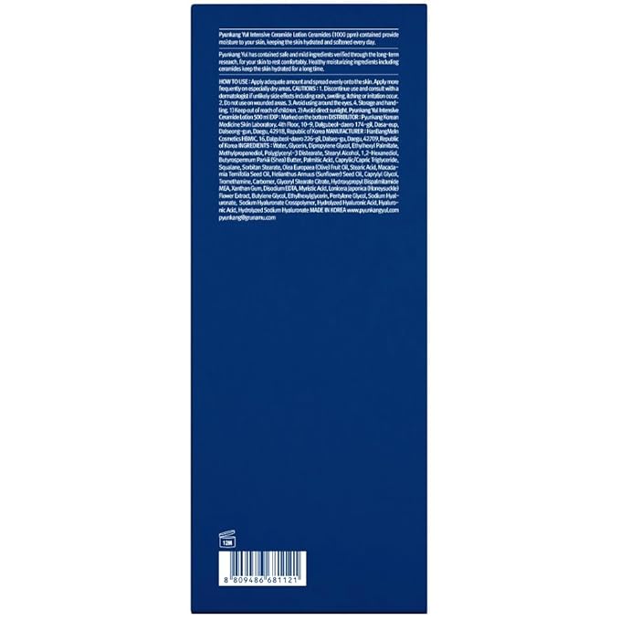 Pyunkang Yul Intensive Ceramide Lotion - Fragrance Free Face and Body Moisturizing Lotion - Hyaluronic Acid Moisturizer for All skin - Natural Ingredients Olive Oil, Shea Butter - 16.9 Fl. Oz