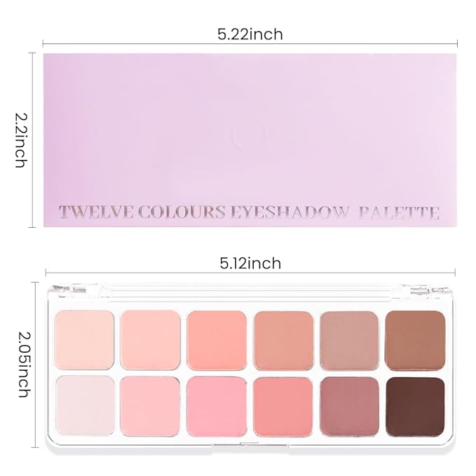 AMY'S DIARY 12 Color Light Pink Brown Eyeshadow Palette, Long-Lasting, and Highly Pigmented eye shadow. Elevate Your Eye Makeup– Unleash Your Unique Style (13#)