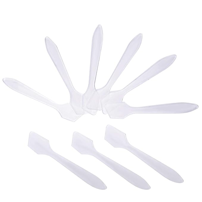 200 Pack Small Cosmetic Spatulas 3.2 Inch Mini Makeup Spatula Disposable Plastic Facial Skincare Face Mask Spatula (Translucent)