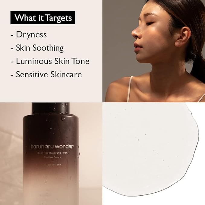 haruharu Wonder Black Rice Hyaluronic Toner for Sensitive Skin 10.1 fl.oz, Alcohol Free, Fragrance Free, Deep Hydration, Glass Skin, Korean Skincare, Vegan, Cruelty-Free