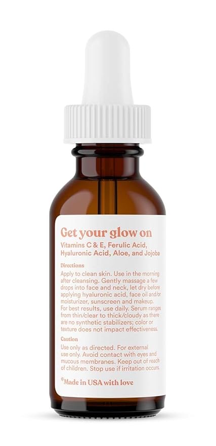 ASUTRA 20% Vitamin C Serum, 1 fl oz (Pack of 2) - Ferulic & Hyaluronic Acid, Vitamin E, Aloe, Jojoba, Brightening Face Serum