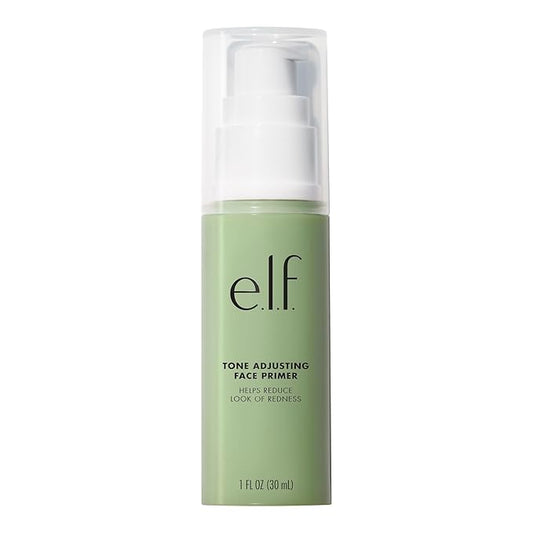 e.l.f. Tone Adjusting Face Primer, Makeup Primer For Neutralizing Uneven Skin Tones & Redness, Grips Makeup To Last, Vegan & Cruelty-free, Large