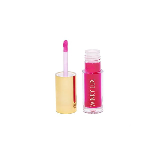 Winky Lux Luscious Barely There Sheer Tinted Lip Oil - Hydrating Lip Gloss Tint, Cool Pink Glossy Lip Balm, Juicy Non Sticky Long Lasting Formula, Infused with Jojoba Oil & Soft Vanilla Scent