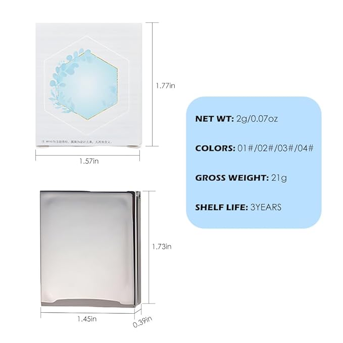 Pearl White Shimmer Single Eye Shadow Palette Makeup with Mirror,eutral Powder Monochrome Eyeshadow for Older Women,Waterproof Long Lasting Naturing-Looking sombras para ojos