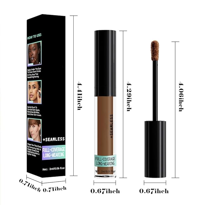 Liquid Concealer for Older Women, Under Eye Brightener Full Coverage Concealer for Dark Circles, Spots, Lightweight Waterproof Foundation Makeup, Vegan & Cruelty-Free, 09 Cappuccino