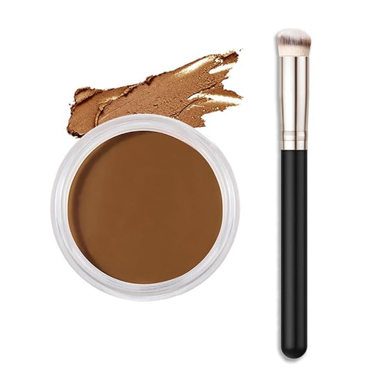 Kaely Cream Pot Concealer Full Coverage Makeup Set, Under Eye Brightener Color Correcting Concealer for Dark Circles, Waterproof Foundation Palette with Brush, Eye Ring Corrector de ojeras, 10