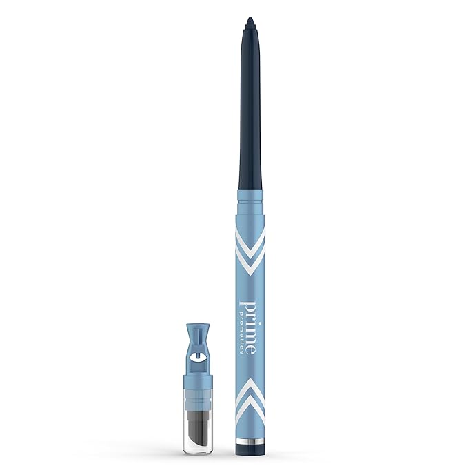 PRIME PROMETICS PrimeEyes Glide Eyeliner for Mature Women – Water-Resistant, Long-Stay and Mess-Proof – Gel Cream Texture, Discreet Sharpener and Effective Smudger (Sapphire (blue))