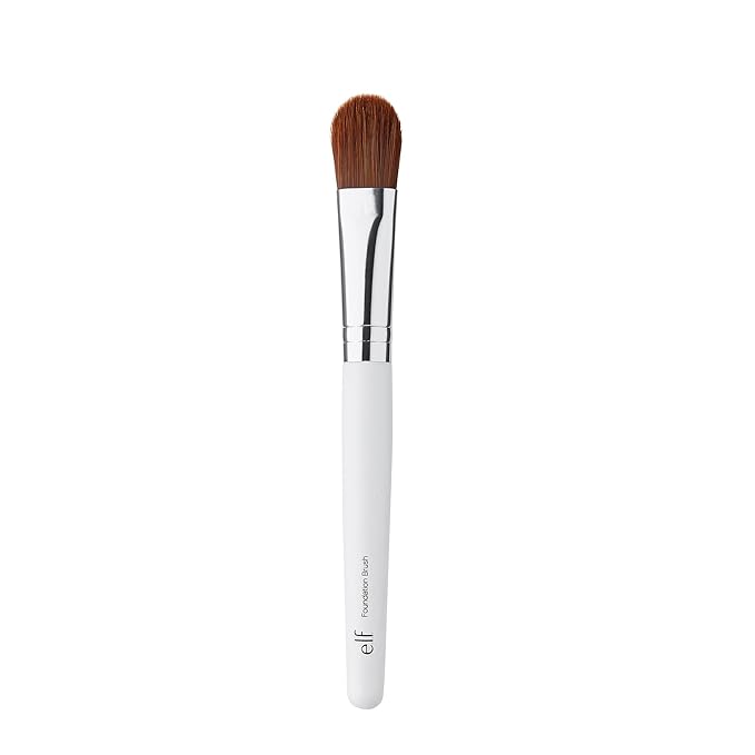 e.l.f. Foundation Brush, Tapered Face Makeup Brush For A Flawless, Ultra-Smooth, Poreless Finish, For Cream Or Liquid Formulas, Vegan & Cruelty-Free