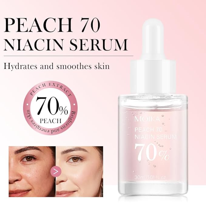 Peach 70 Niacinamide Serum, Hydrating Face Serum, Facial Serum for Oily Skin, Daily Clean For Women (30ml)