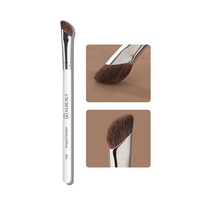 Eyeshadow Brush, Angled Nose Contour Brow Bone Highlight Makeup Brush (190 angled shader)