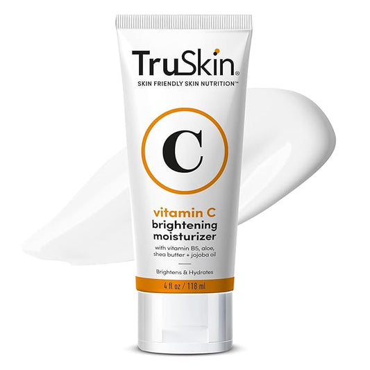 TruSkin Vitamin C Cream for Face – Brightening Moisturizer, Anti Aging, Hydrating, Skin Wrinkle Cream – Vitamin B5, Vitamin E, Jojoba Oil, Aloe Vera & Green Tea, 4 Fl Oz