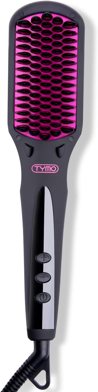 TYMO Ionic Hair Straightener Brush - One-Step Hair Straightener for Women, Straightening Brush with Negative Ions, 16 Temp Settings, LCD Display, Dual Voltage, Hot Comb Flat Iron for Frizz-Free Styles