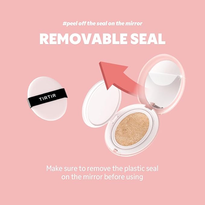 [*Mini Size*] TIRTIR All Cover Pink Cushion | Korean Cushion Foundation, (#24W Soft Beige, 0.15 Fl Oz)
