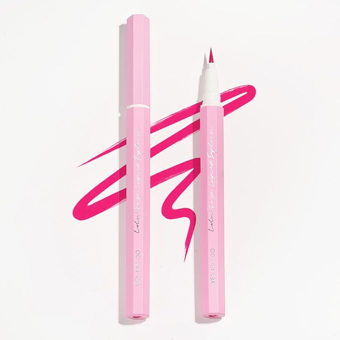 Liquid Eyeliner, Neon Pink Eyeliner Pen, Ultra Fine Pink Eye Liner, High Pigmented Colored Liquid Eyeliner, Felt & Flexible Tip Applicator for Precise Line Application, (Flirty Flamingo)