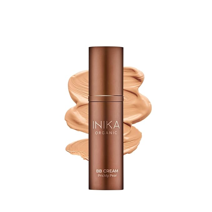 INIKA Organic BB Cream Foundation - Vegan Makeup with Hydrating Prickly Pear, Jojoba, and Pomegranate Seed Oil - Lightweight, Radiant BB Glow for Balanced Skin Tone, Honey 1 fl oz