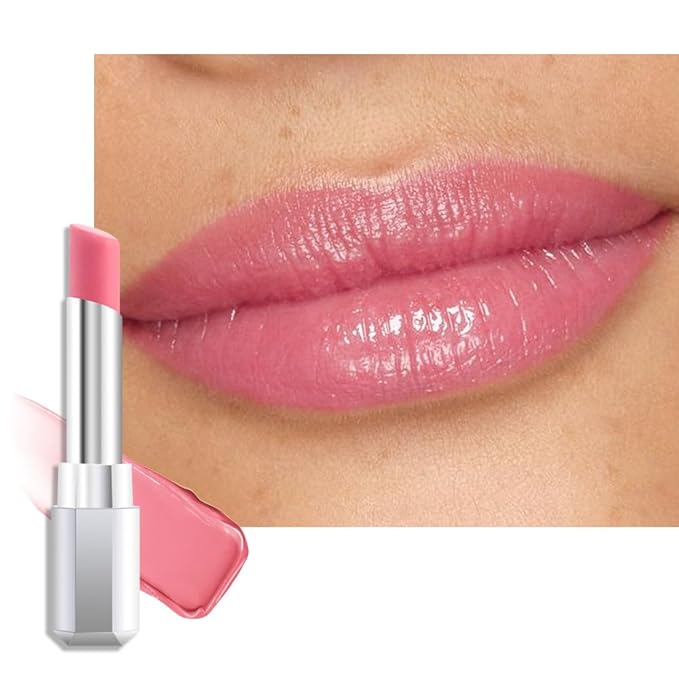 evpct Pink Honey Lipstick Tinted Lip Balm, Sheer Hydrating Shine Tinted Lipstick for Women, Moisturizing Lip Color, Nourishing Tinted Lip Balm Plumper Gloss Stain, Glossy Shiny Finish, 02 Pink
