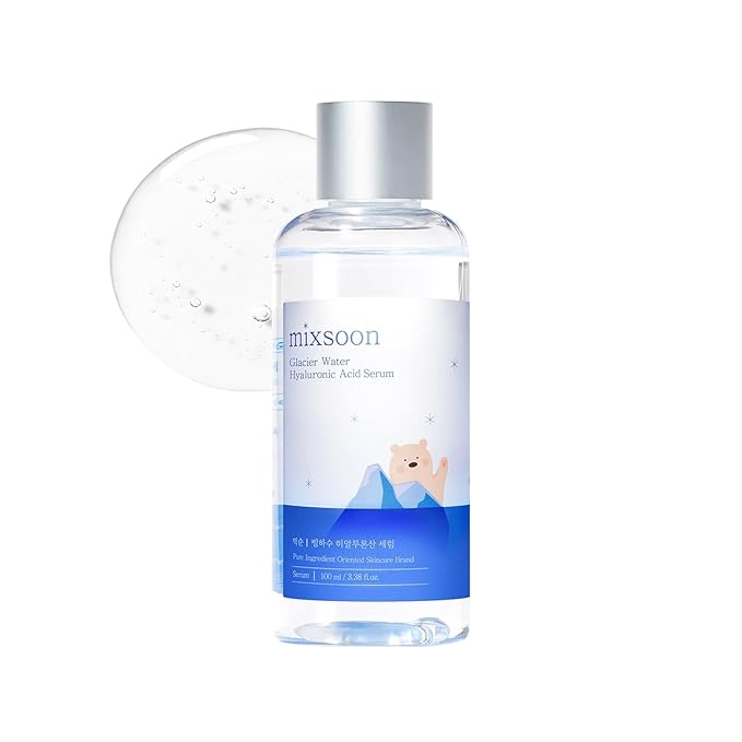mixsoon Glacier Water Hyaluronic Acid Serum - Non-greasy Hydration Booster, Firming Facial Serum For Radiant, Dewy Skin - Korean Serum for Glass Skin (3.38 fl.oz / 100ml)